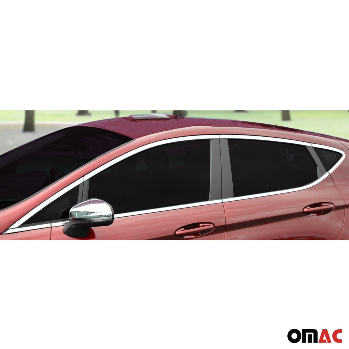 Ford Fiesta Window Trim Set - Omac - Stainless Steel - Silver - '11-'19